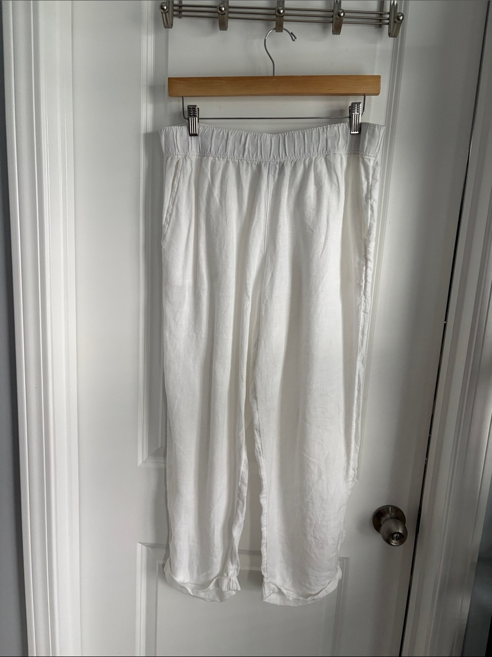 Rachel White Straight-Leg Pants